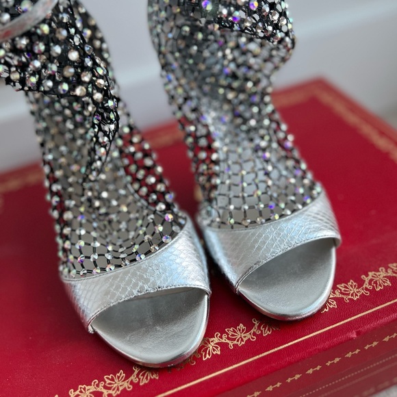 Rene Caovilla Galaxia Silver/Crystal Heels in Size EU 34 - Picture 6 of 10